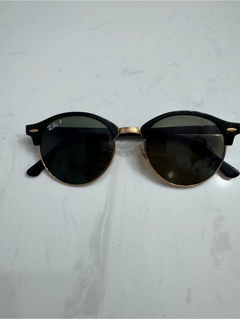 Ray-Ban Unisex Sunglasses Black Frame with Gold Accents